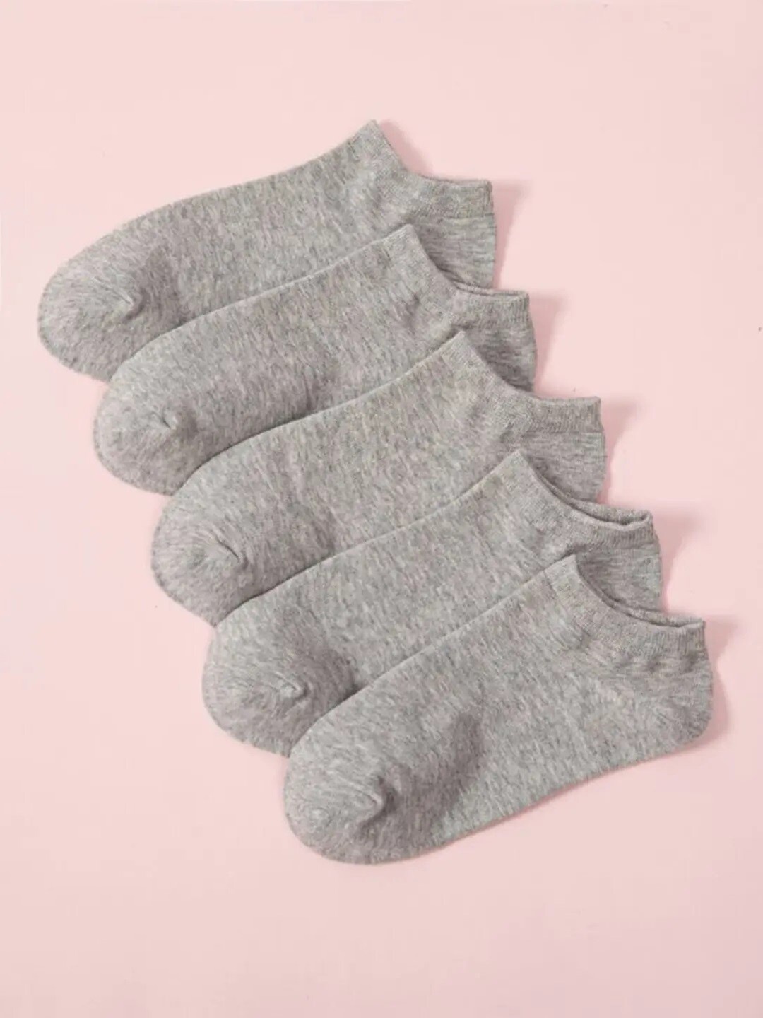 

BAESD Kids Pack of 5 Ankle-Length Socks, Grey melange