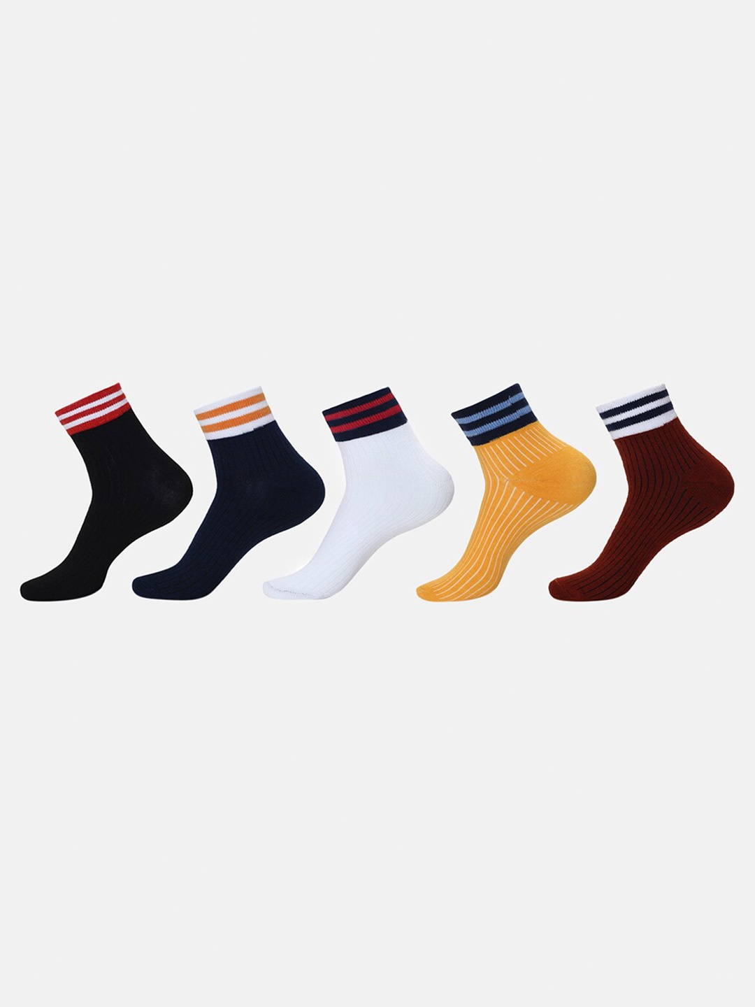 

BAESD Kids Pack Of 5 Striped Above Ankle Length Socks, Orange
