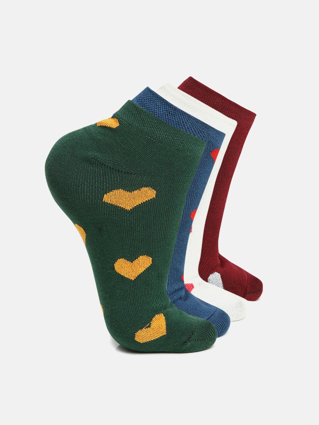 

BAESD Girls Pack of 4 Printed Ankle-Length Socks, Maroon