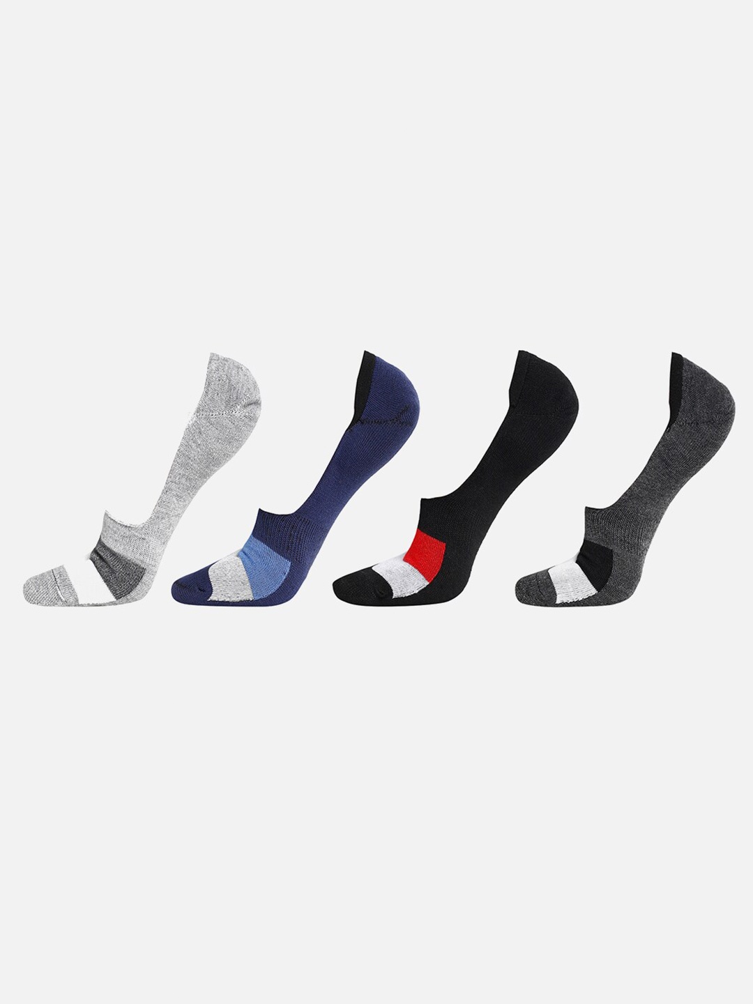 

BAESD Kids Pack Of 4 Colourblocked Shoe Liners Socks, Black
