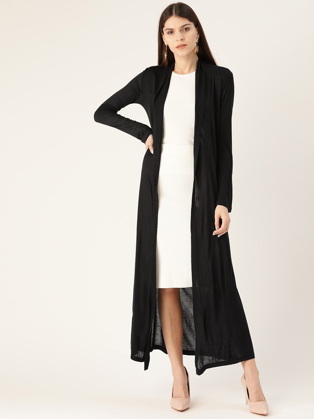 

Trend Arrest Longline Open Front Shrug, Black