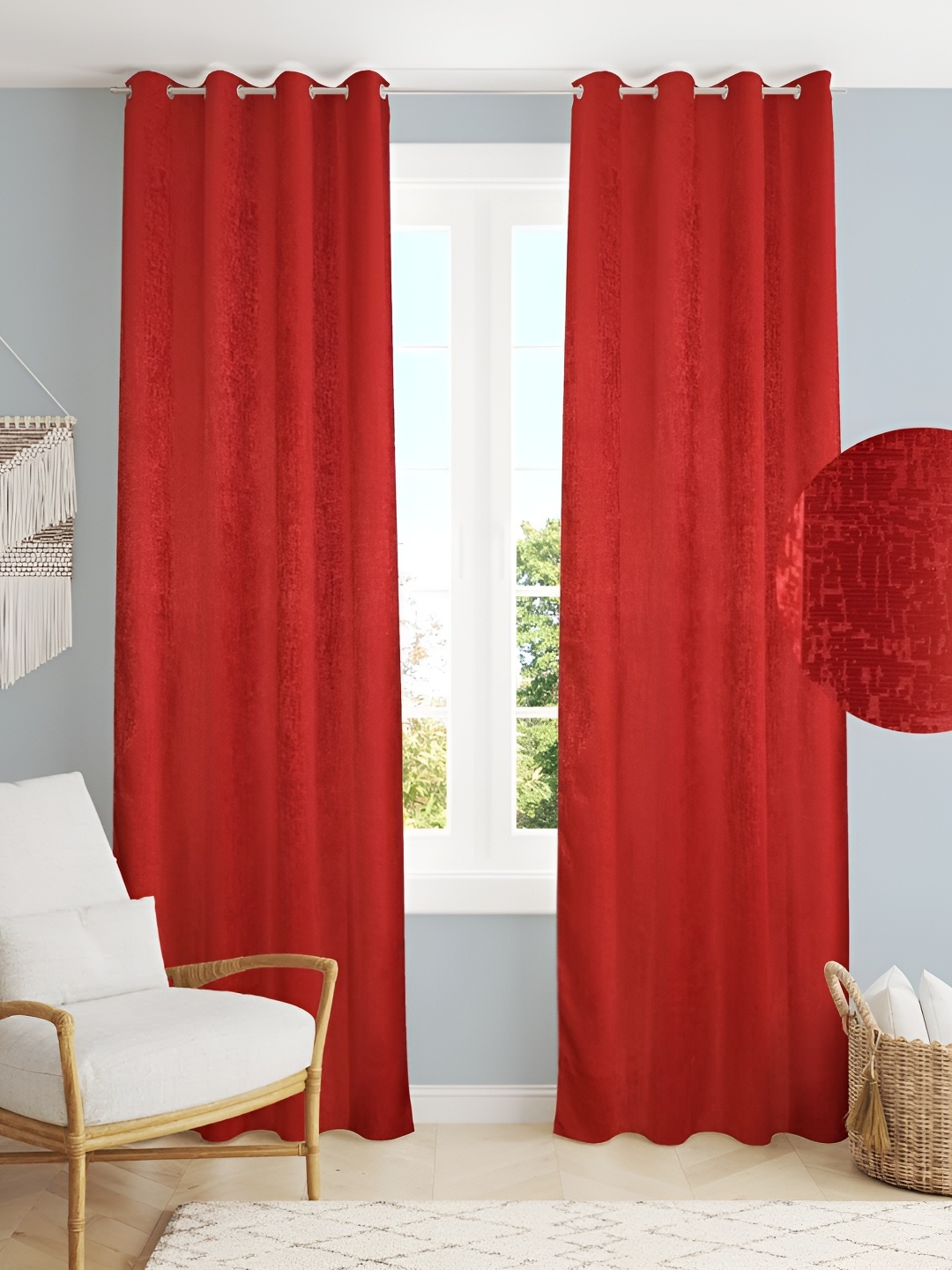 

HOMECRUST Rust 2 Pieces Room Darkening Door Curtains