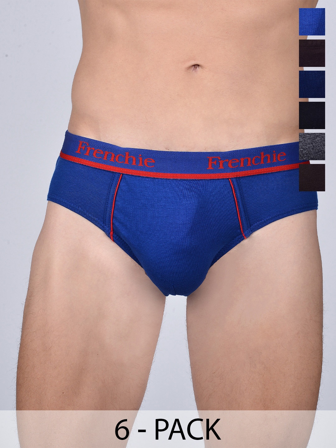

FRENCHIE Pack Of 6 Cotton Basic Briefs FR-MI-BF-PRO-10P-110-PO6, Blue