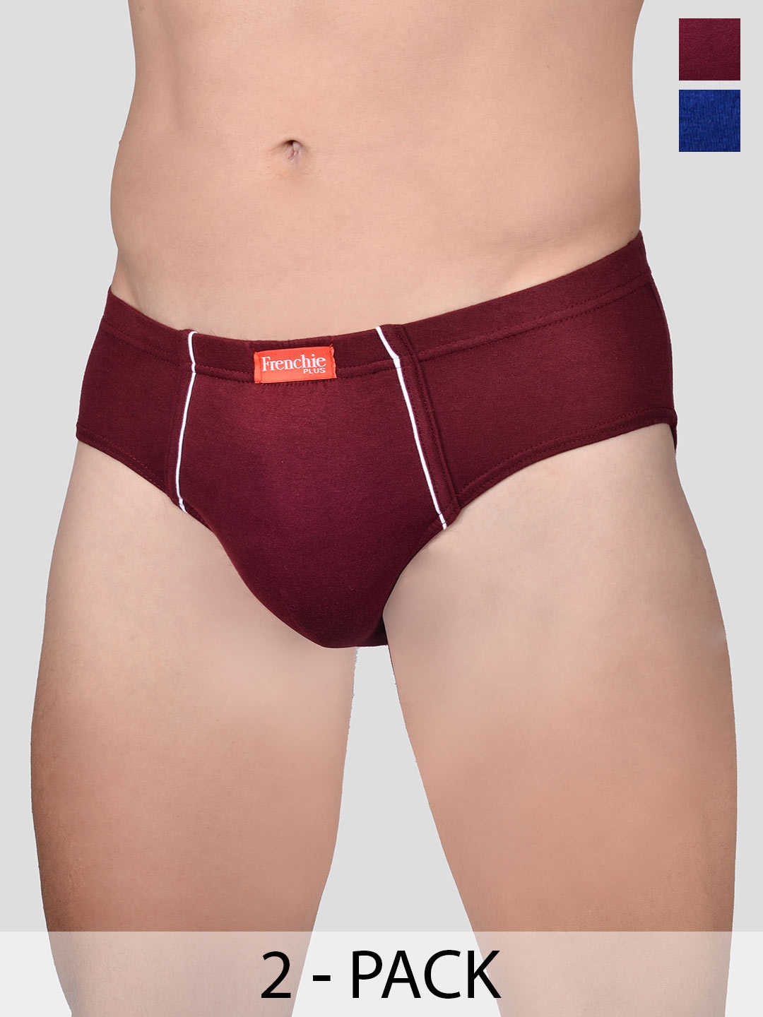 

FRENCHIE Pack Of 2 Assorted Cotton Basic Briefs FR-MI-BF-PLUSC-10P-110-PO2