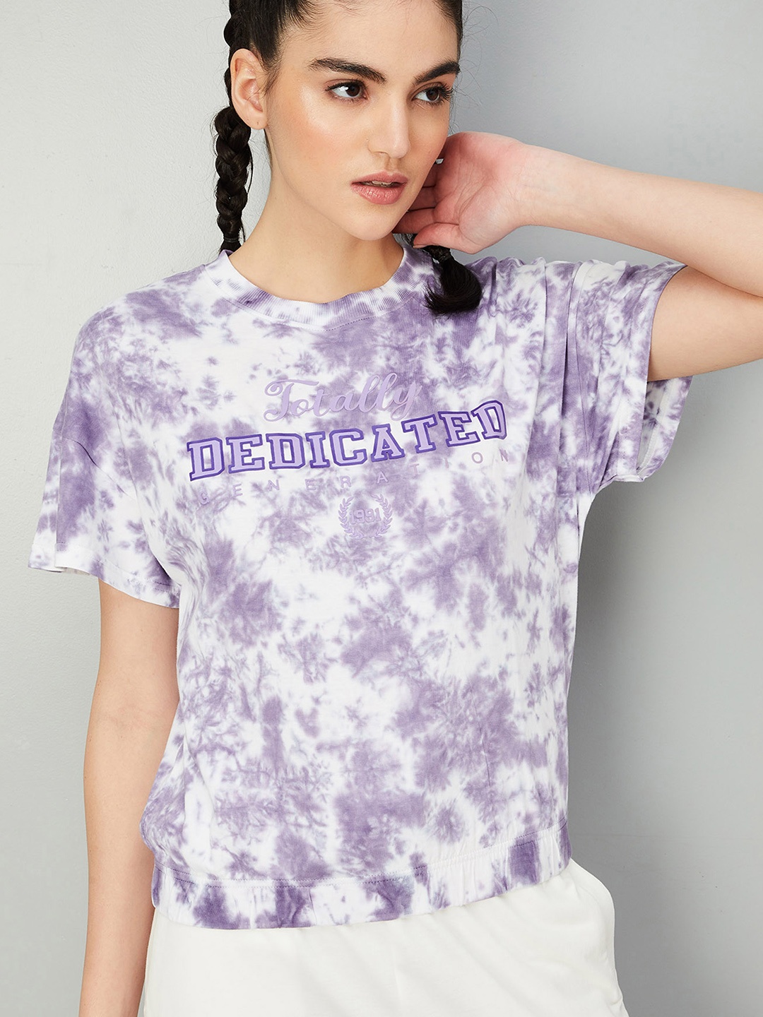 

max Dyed Printed Cotton T-shirt, Purple