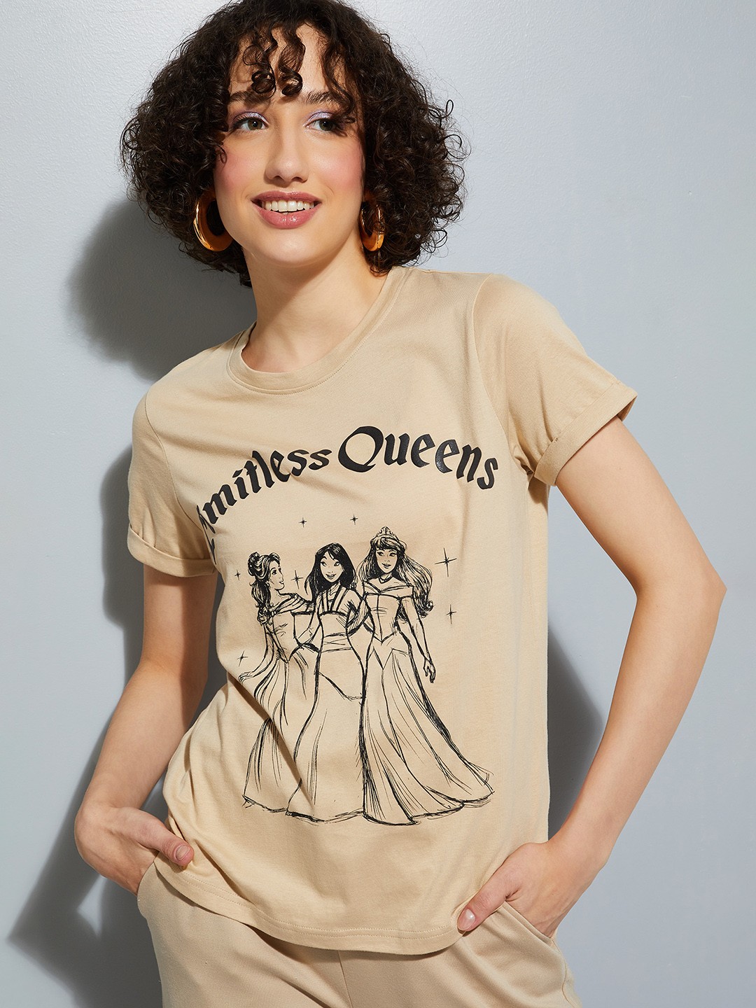 

max URB_N Disney Printed T-shirt, Beige