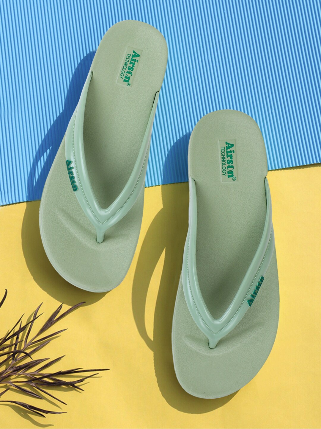 

Airson Women Thong Flip-Flops, Green
