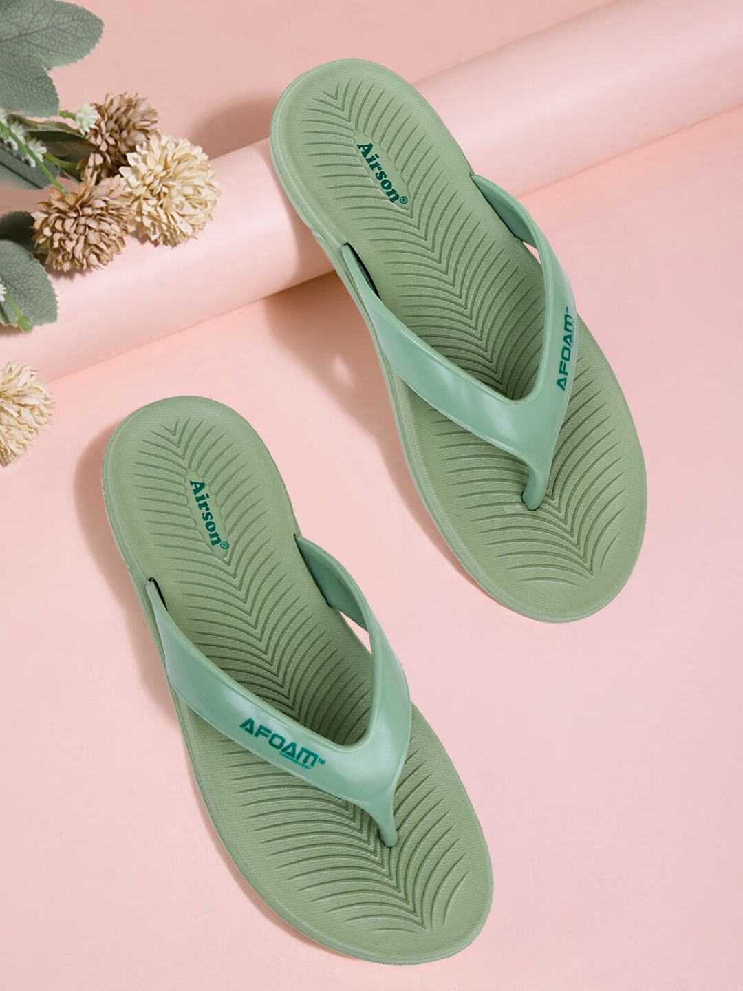 

Airson Women Thong Flip-Flops, Green