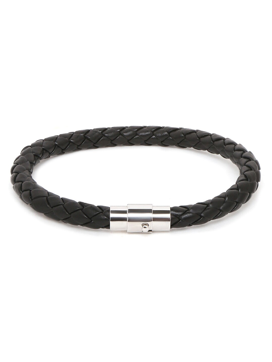 

OOMPH Men Leather Wraparound Bracelet, Black