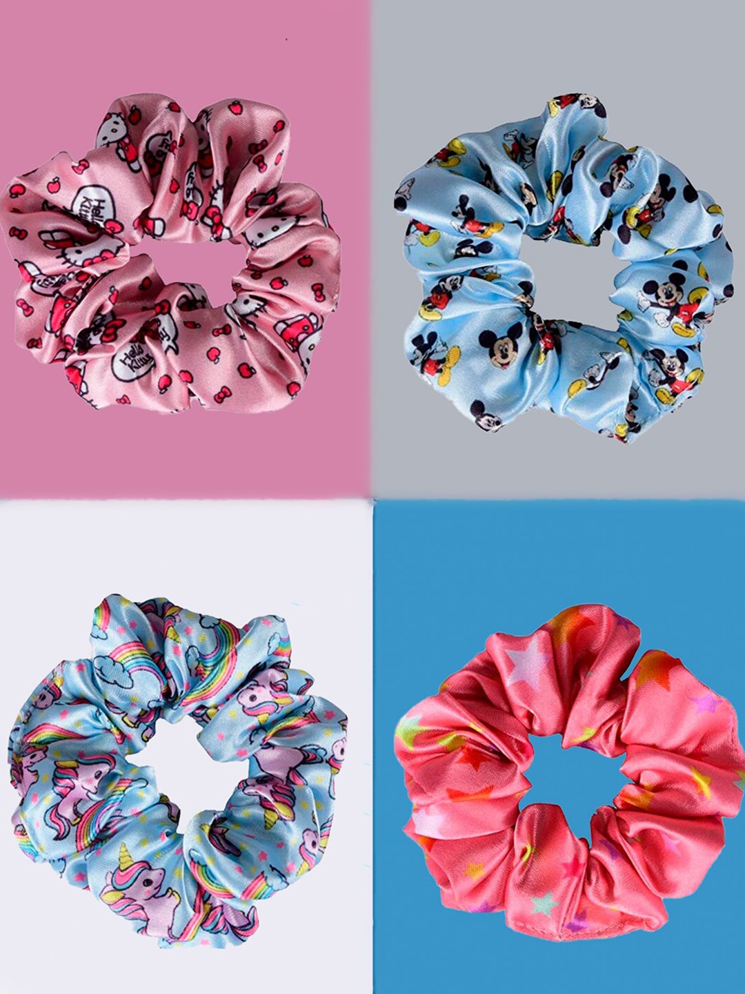 

OOMPH Girls Set of 4 Ponytail Holders, Pink