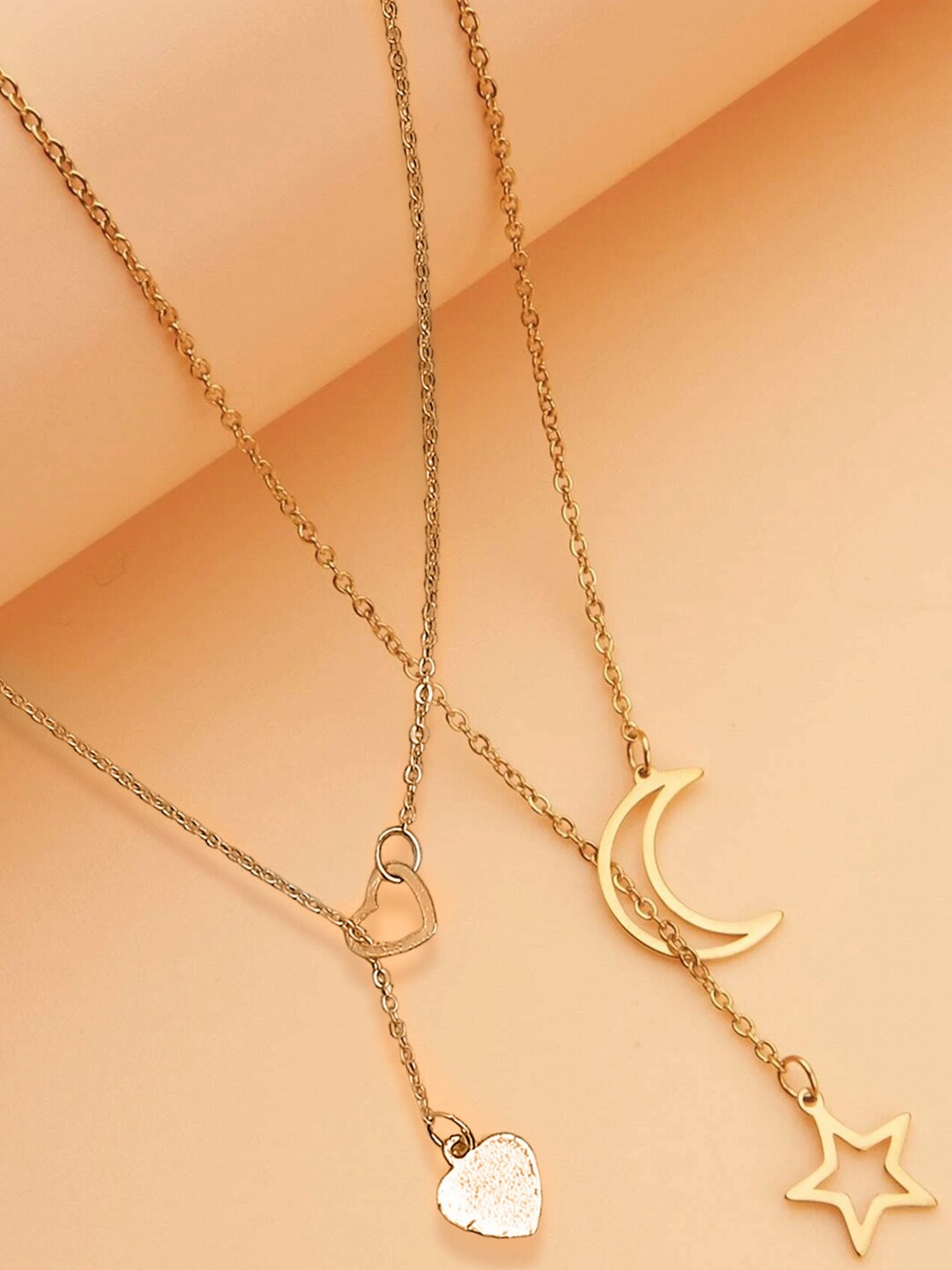 

OOMPH Set Of 2 Minimal Necklace, Gold