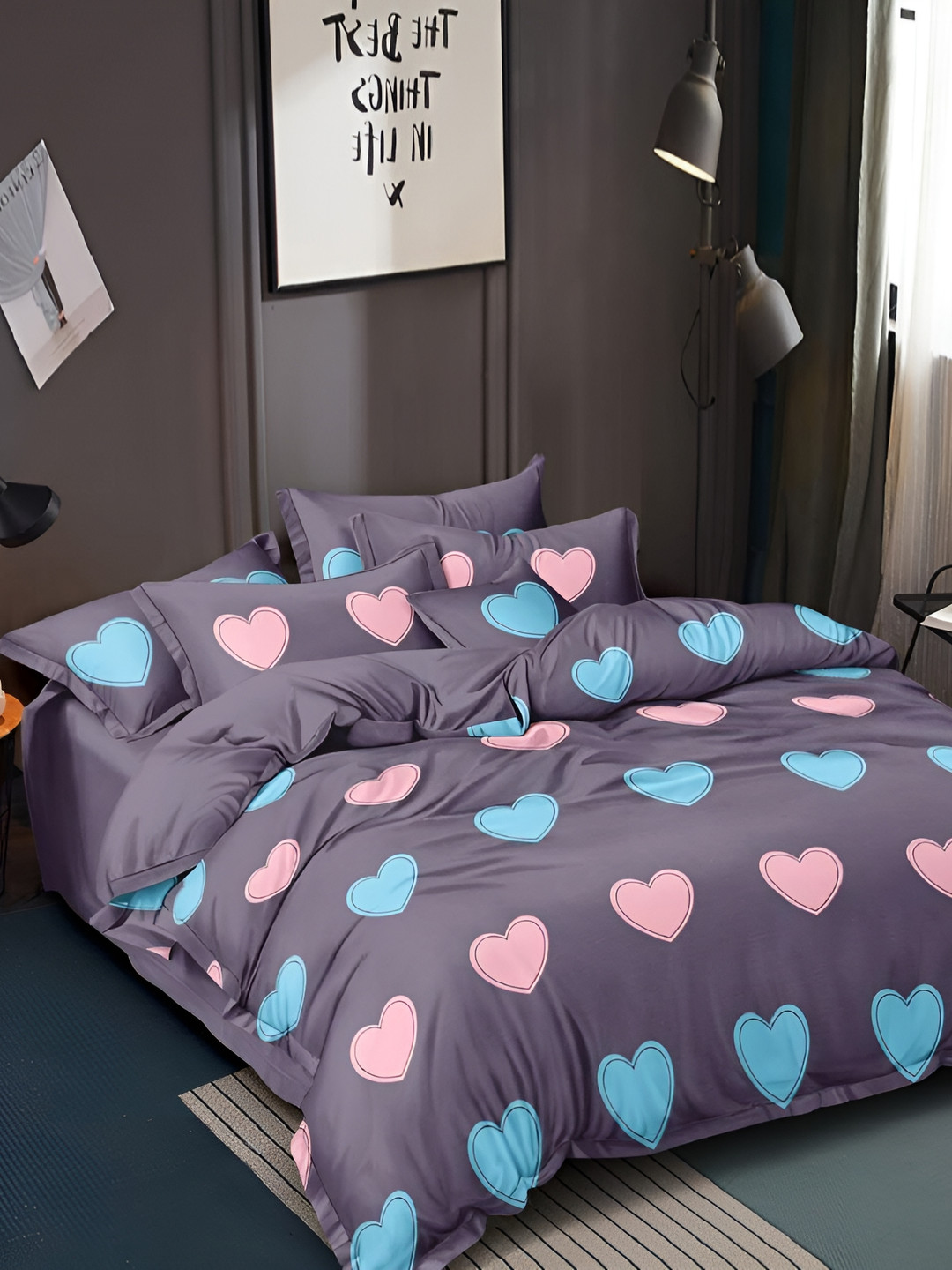 

Laying Style Purple & Blue Ethnic Motifs 160 TC Queen Bedsheet with 2 Pillow Covers