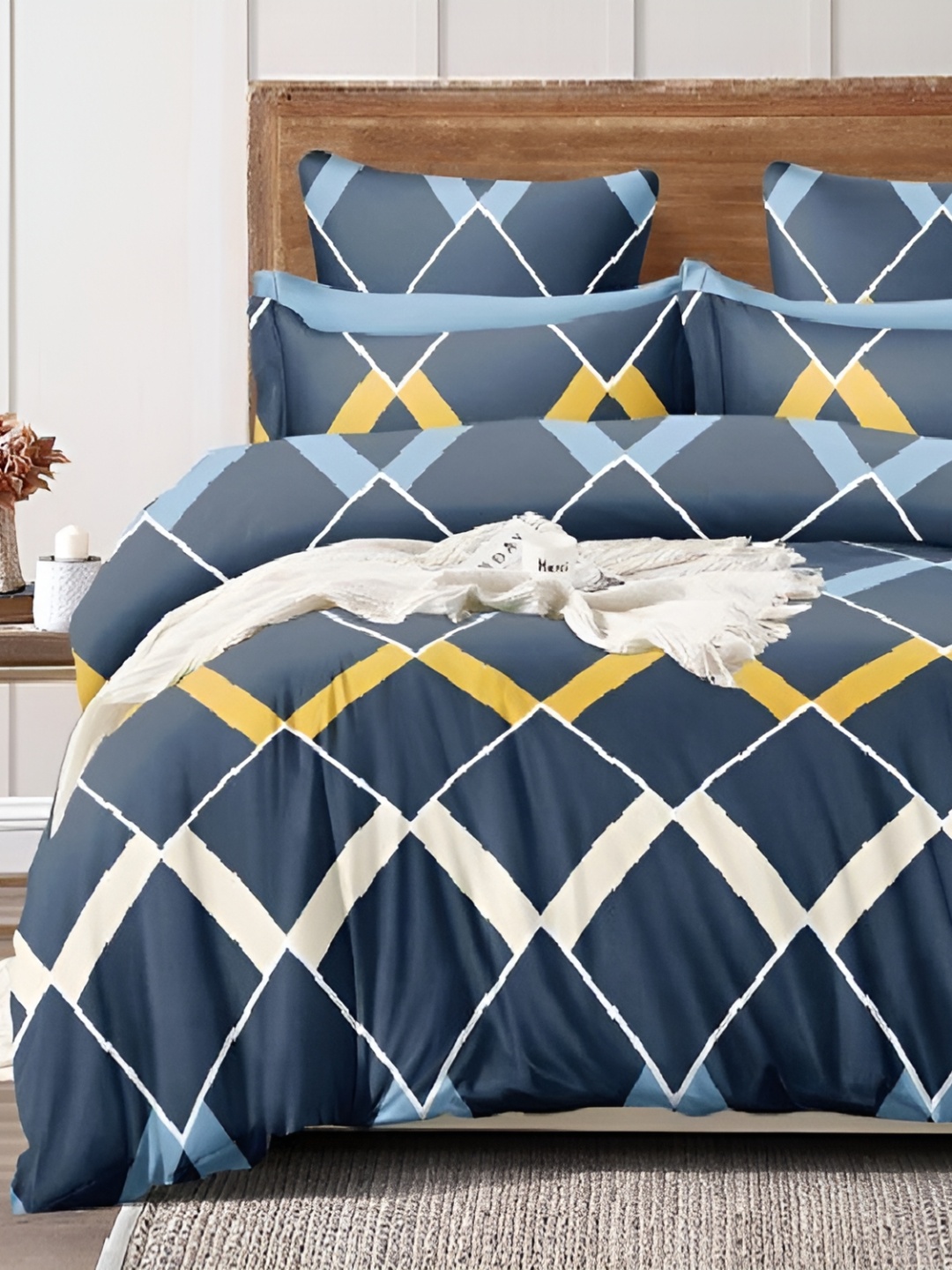 

Laying Style Blue Ethnic Motifs 160 TC Queen Bedsheet with 2 Pillow Covers