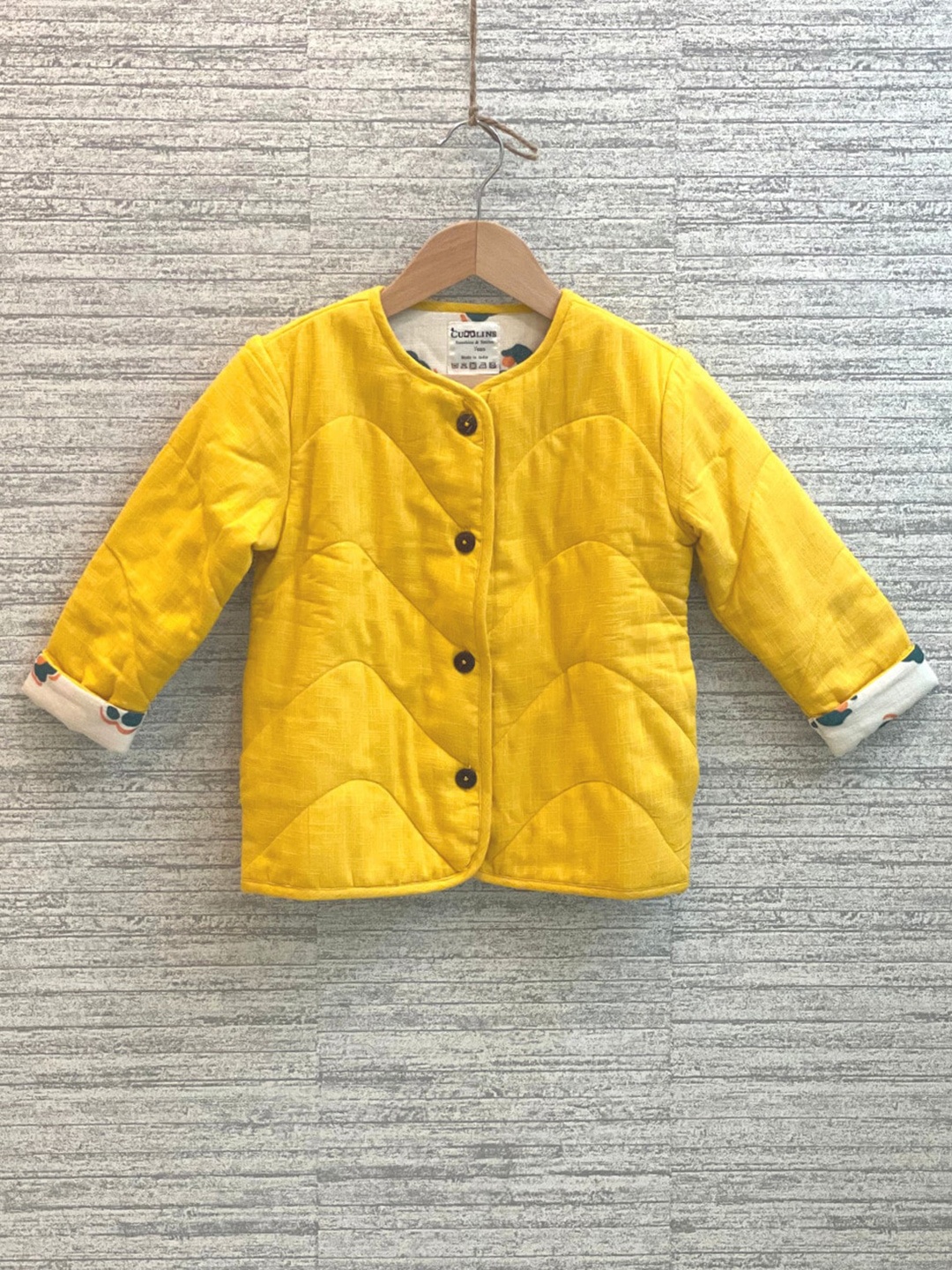 

BAESD Unisex Kids Collarless Cotton Tailored Jacket, Yellow