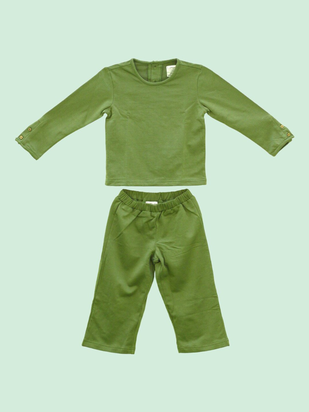 

BAESD Kids Long Sleeves Pure Cotton Night Suit, Green
