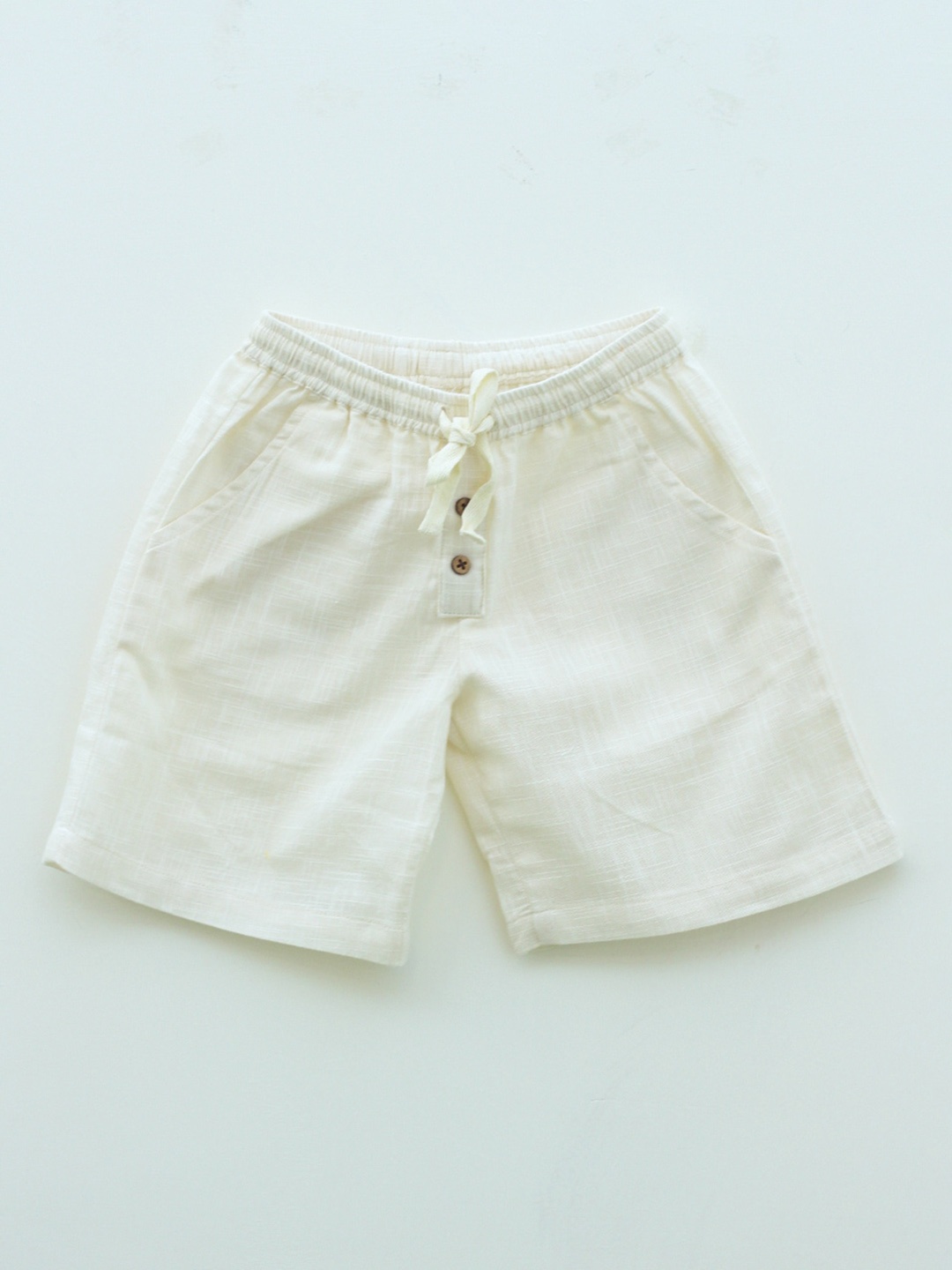 

BAESD Kids Checked Cotton Shorts, White