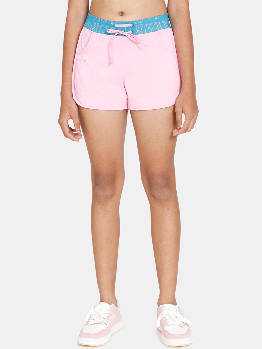 

Zelocity by Zivame Girls Mid-Rise Shorts, Pink