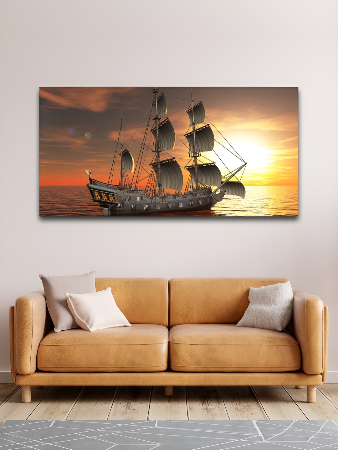 

VibeCrafts Green & White Canvas Painting Wall Art
