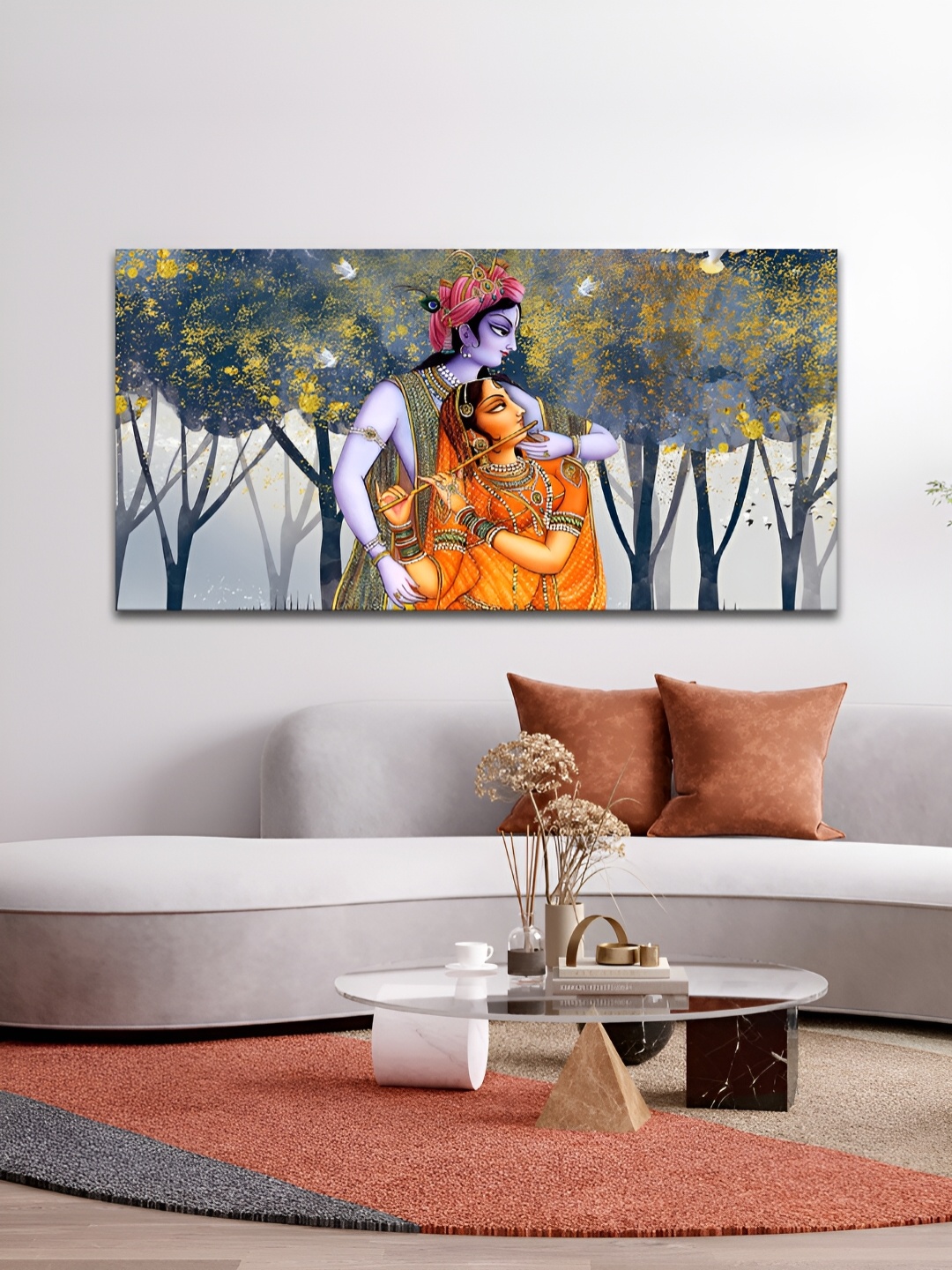 

VibeCrafts Orange & Green Canvas Painting Wall Art