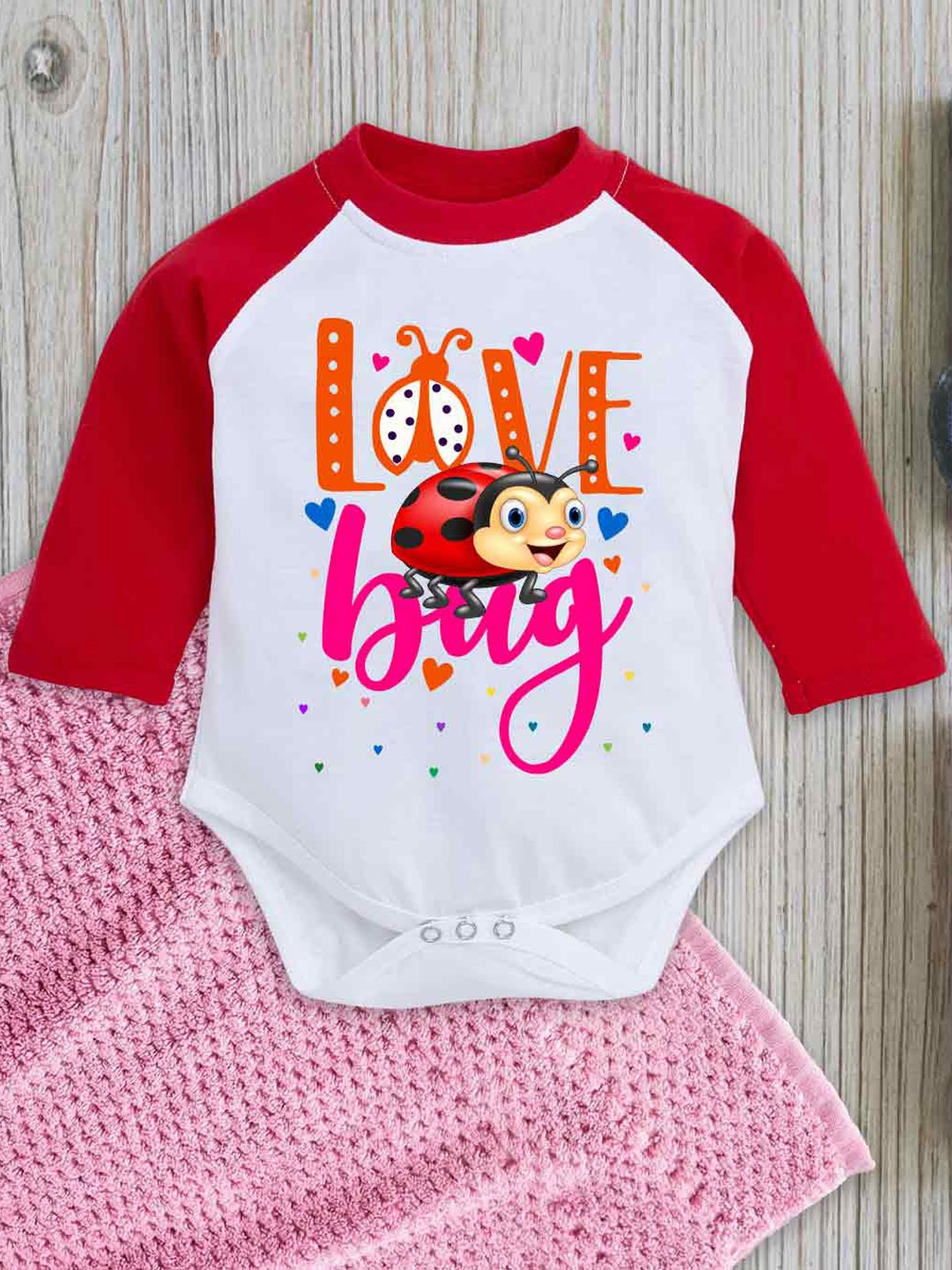 

Babywish Infants Printed Cotton Bodysuit, Red