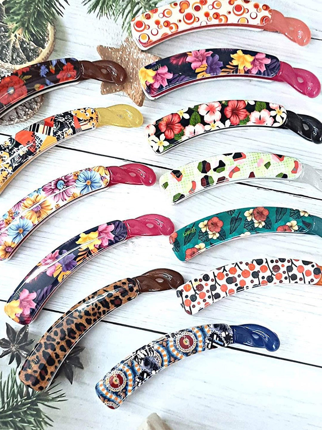

DN Creation Set of 3 Printed Banana Clips, Assorted