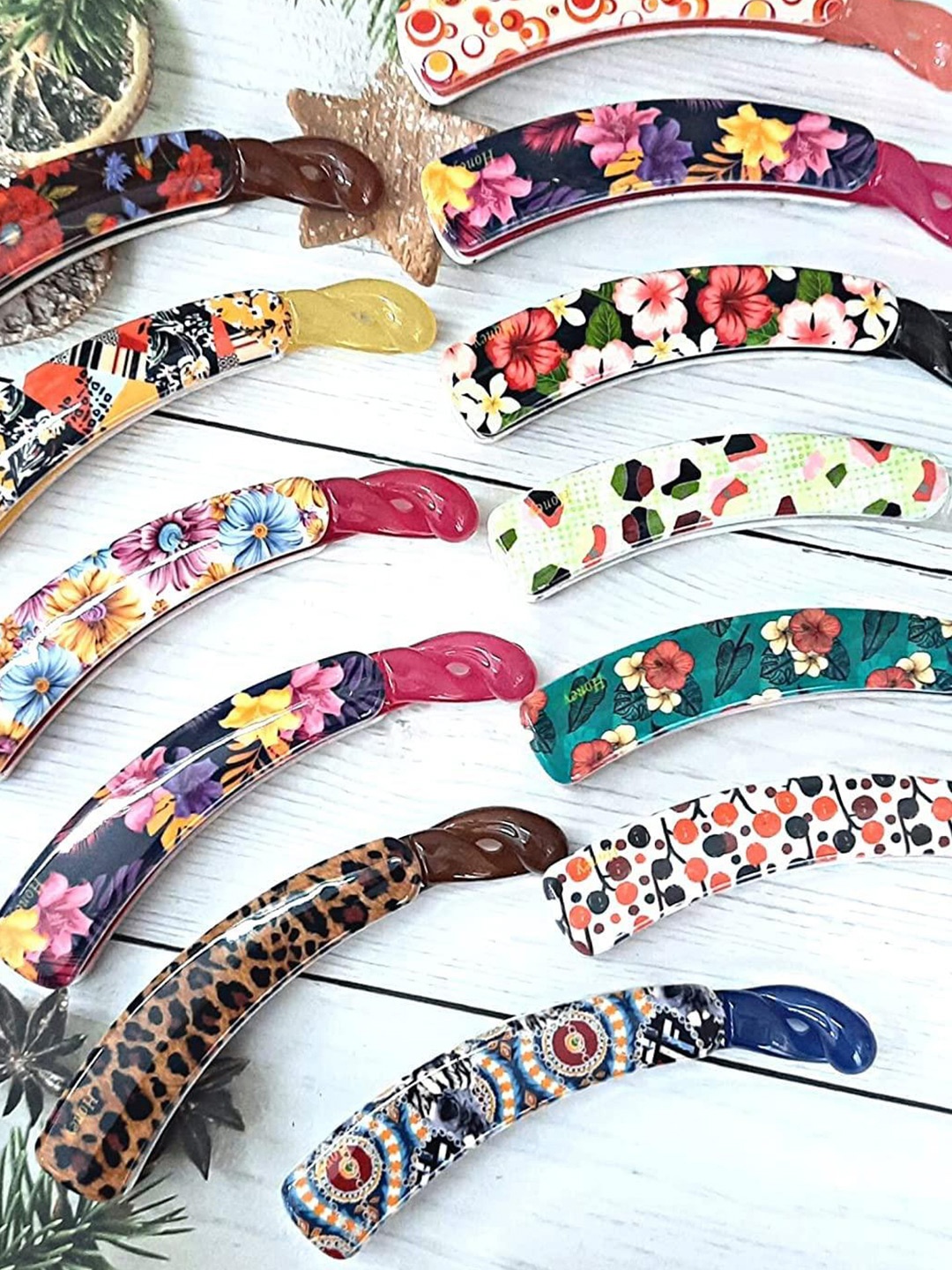 

DN Creation Set of 12 Printed Banana Clips, Assorted