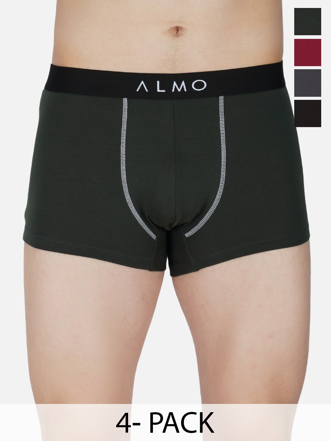 

Almo Wear Pack Of 5 Anti Microbial Trunks CE-T-BGRROL, Black