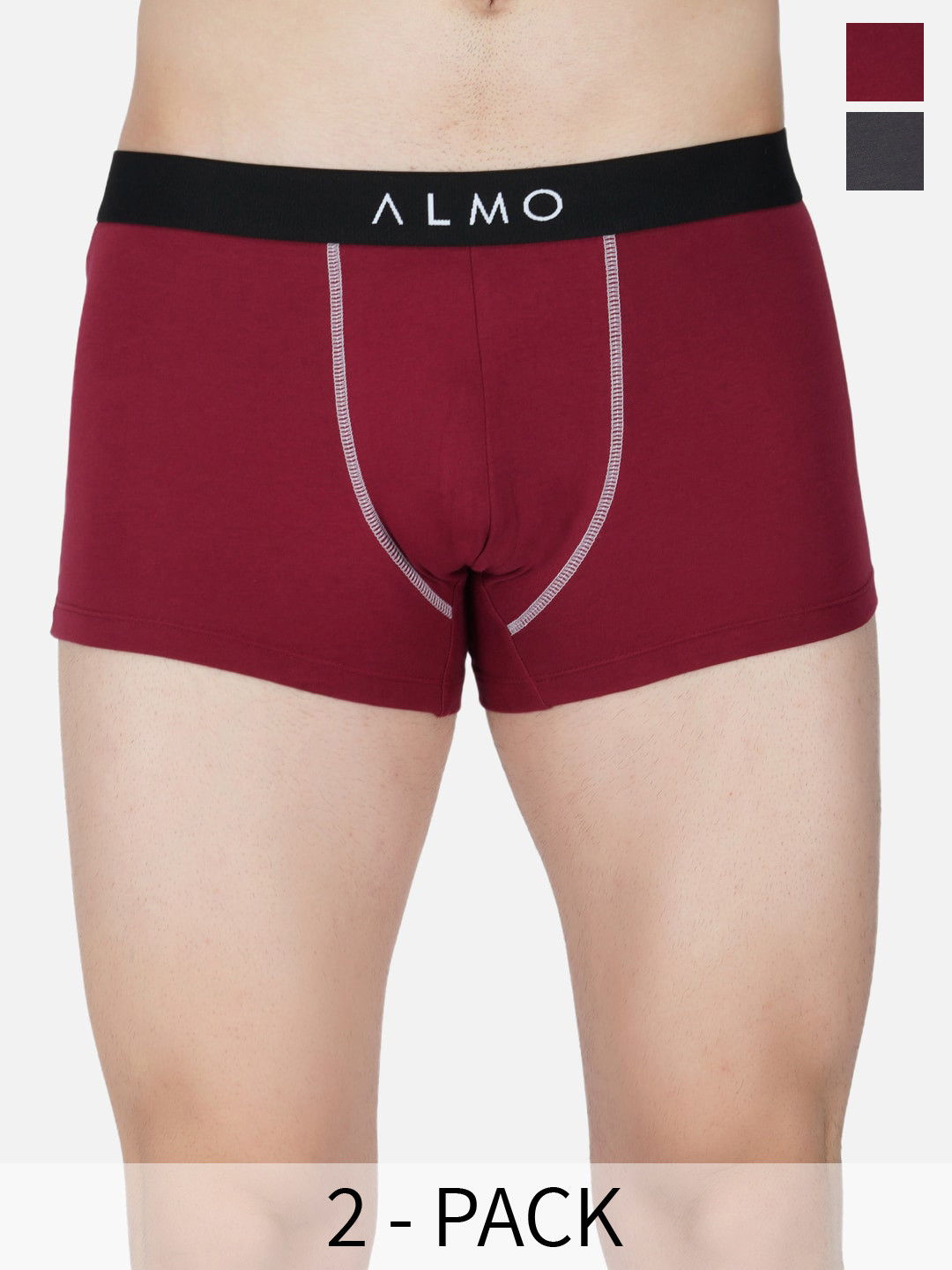 

Almo Wear Pack Of 2 Anti Microbial Trunks CE-T-GR, Grey