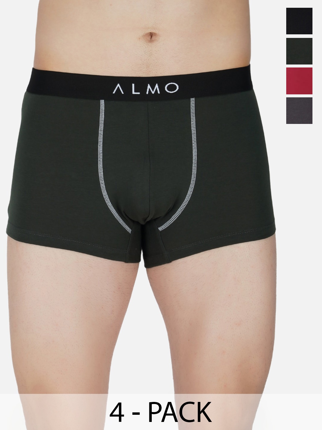 

Almo Wear Pack Of 5 Anti Microbial Trunks CE-T-BGROLOL, Black