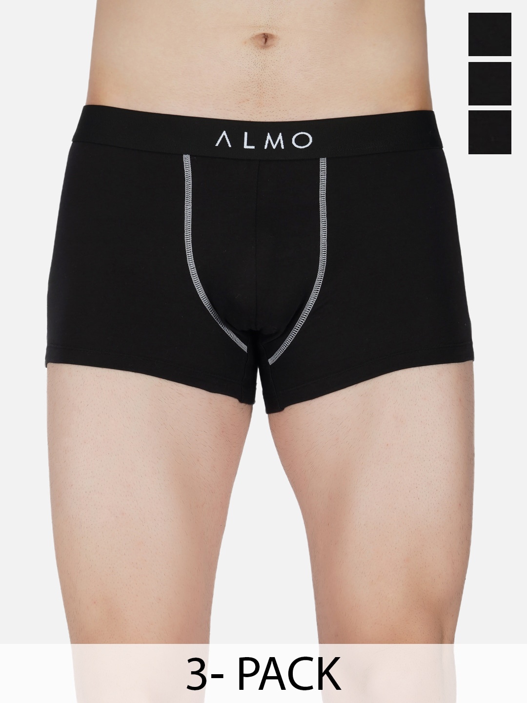 

Almo Wear Pack Of 3 Anti Microbial Trunk CE-T-BBB, Black