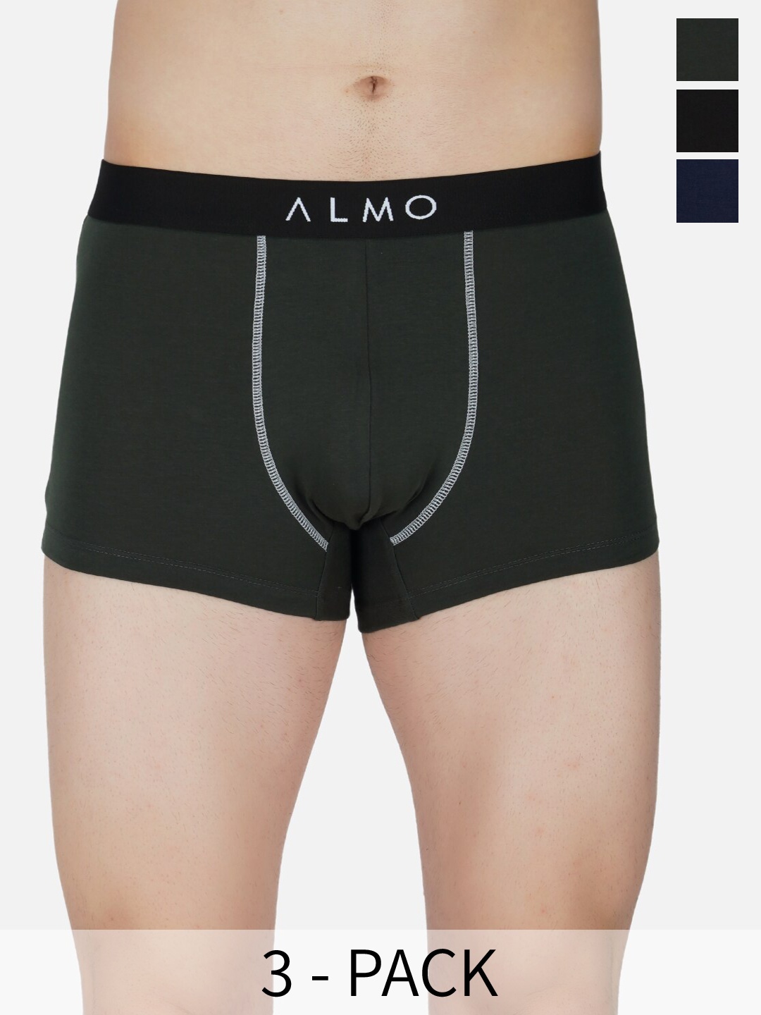 

Almo Wear Pack Of 5 Anti Microbial TrunkCE-T-BBLBLROL, Black