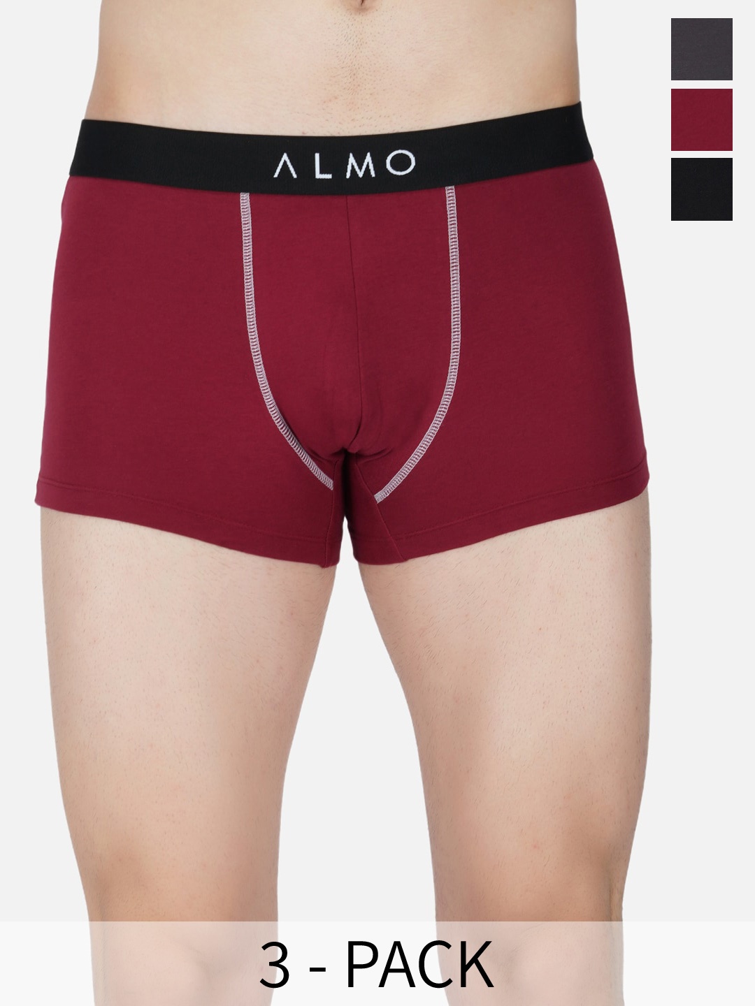 

Almo Wear Pack Of 5 Anti Microbial Trunks CE-T-BBGGR, Black