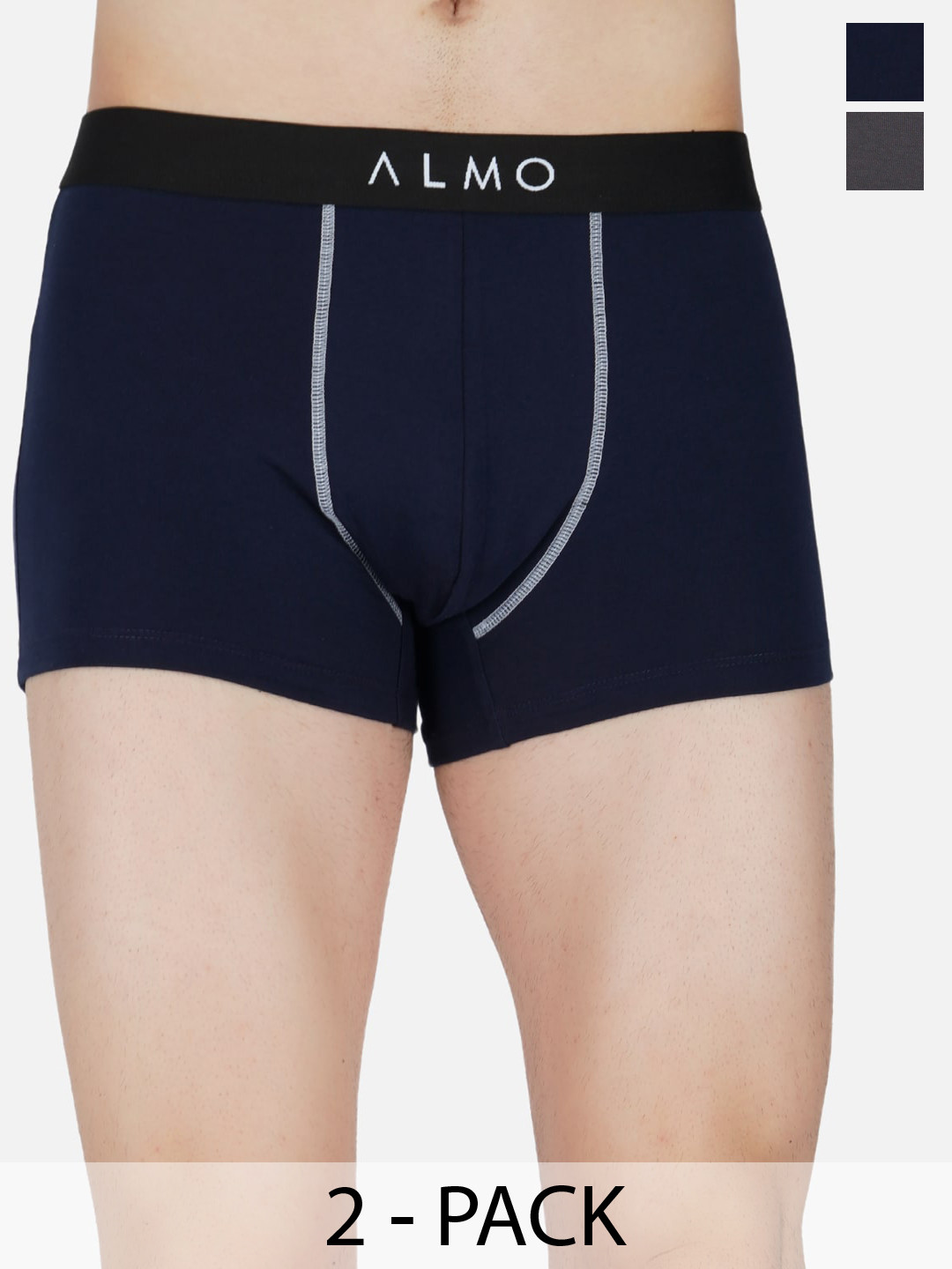 

Almo Wear Pack Of 2 Anti Microbial Trunk CE-T-GBL, Grey