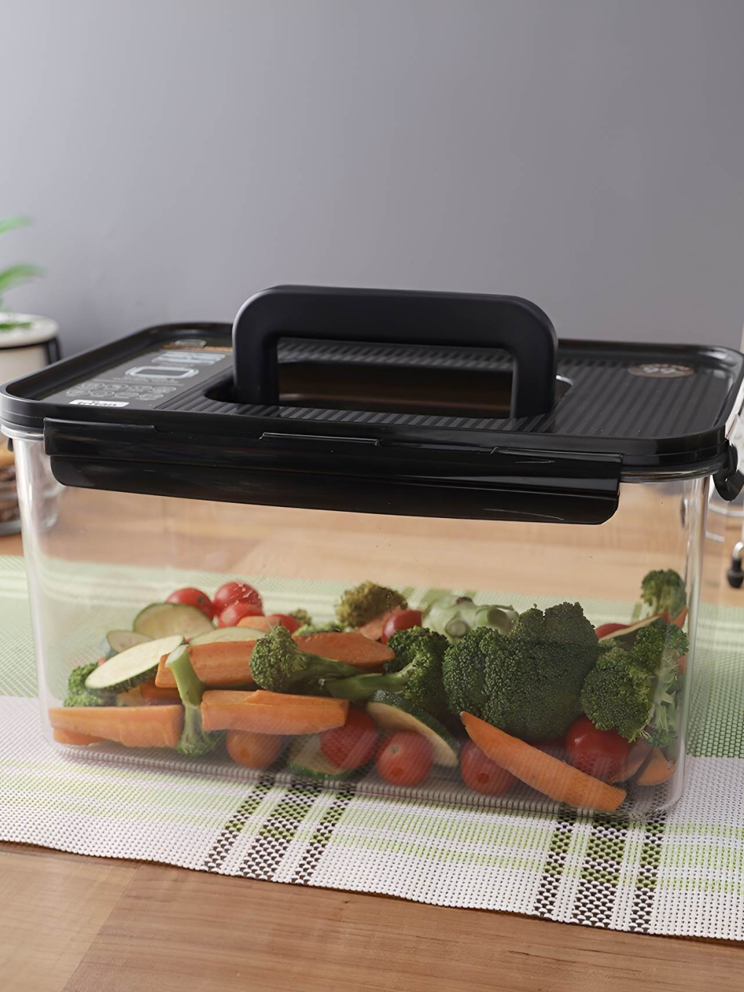 

Lock & Lock Transparent & Black Dishwasher Safe Food Container