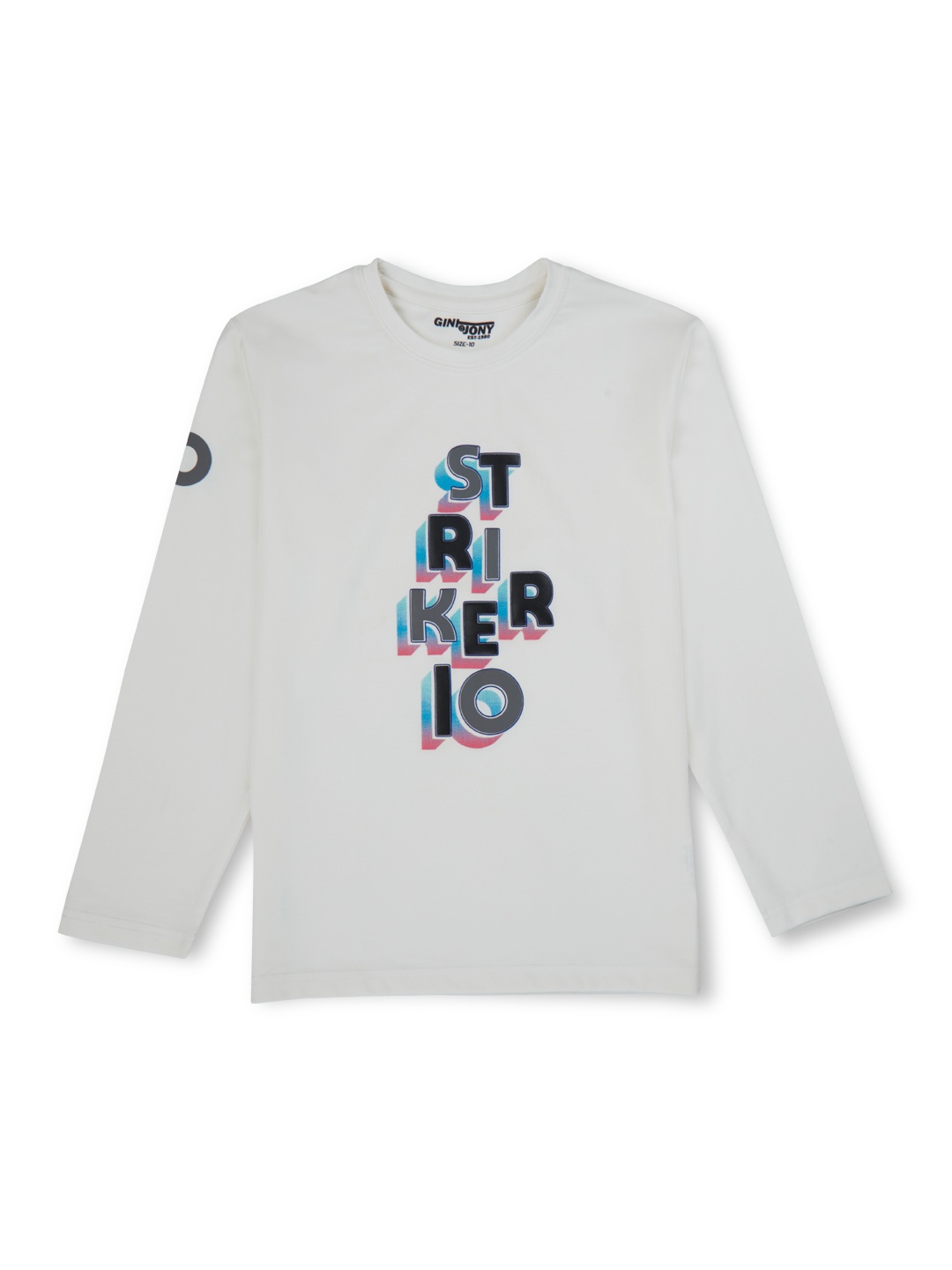 Gini and Jony Boys Round Neck Typography Printed Cotton T-shirt, White