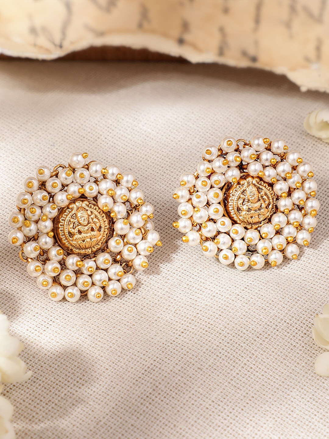 

Rubans Gold-Plated Studs Earrings