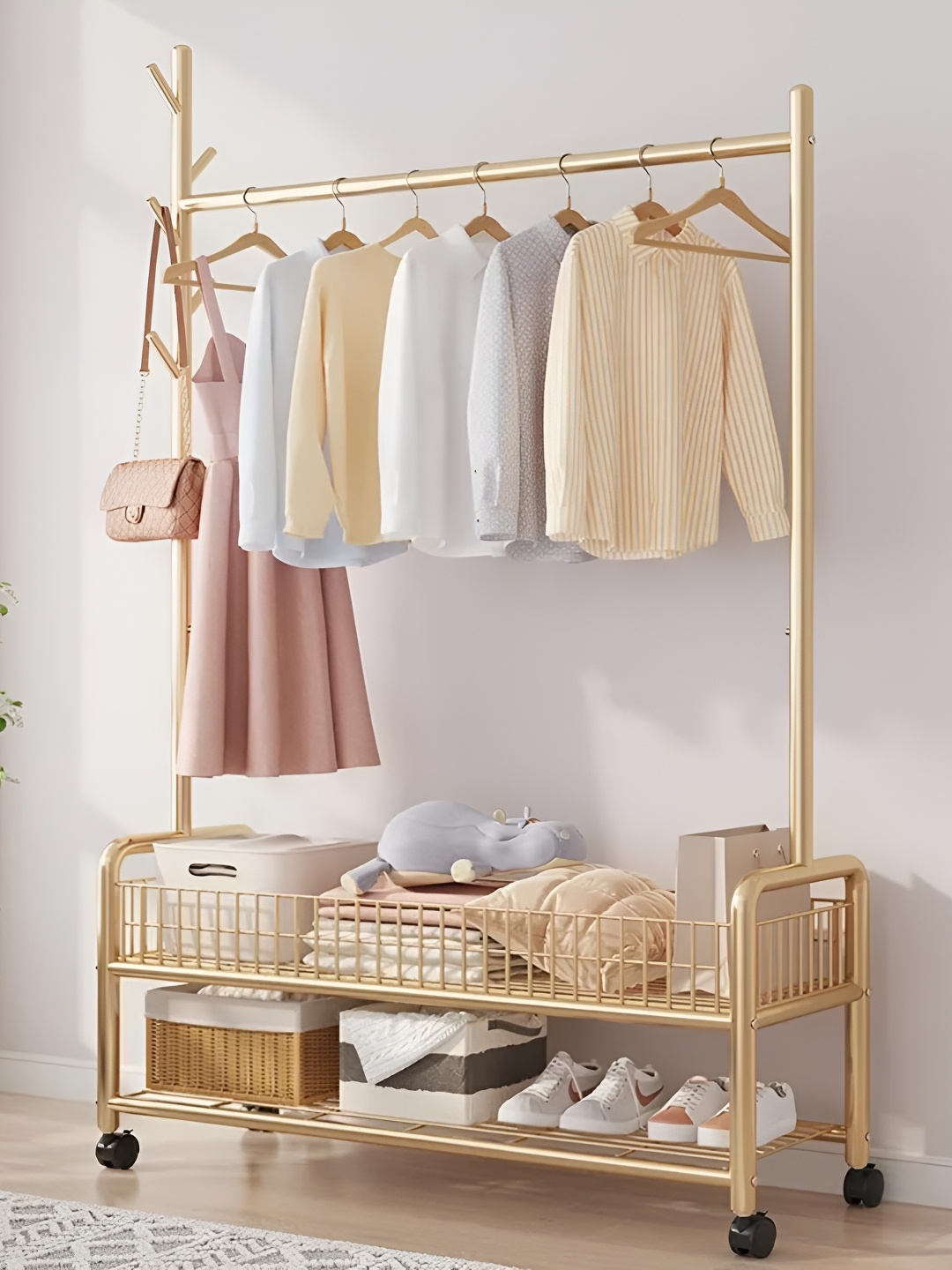 

Sasimo Gold-Toned Coat Rack Metal Super Strong Organisers