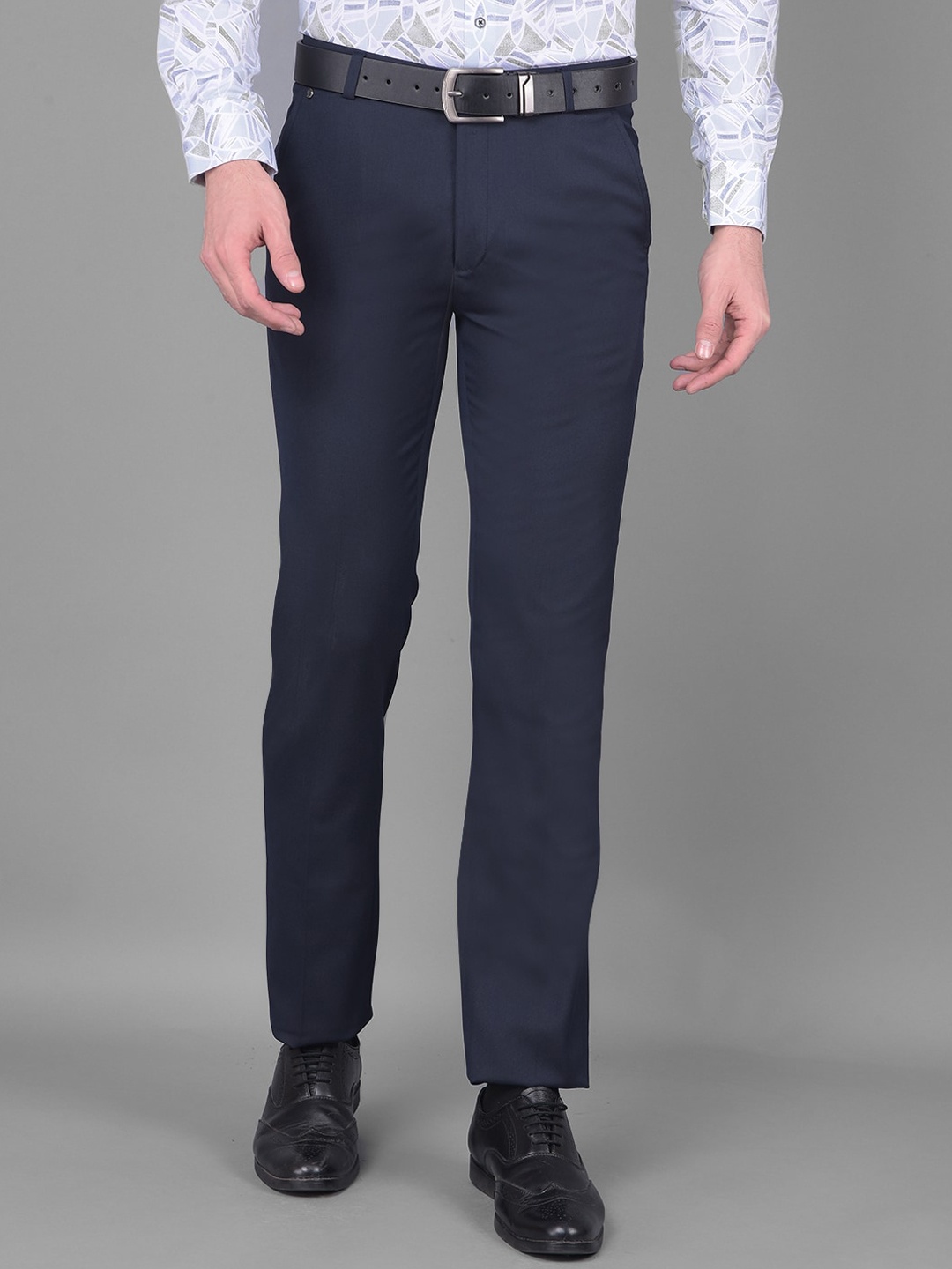 

Canary London Men Smart Slim Fit Wrinkle Free Formal Trouser, Navy blue