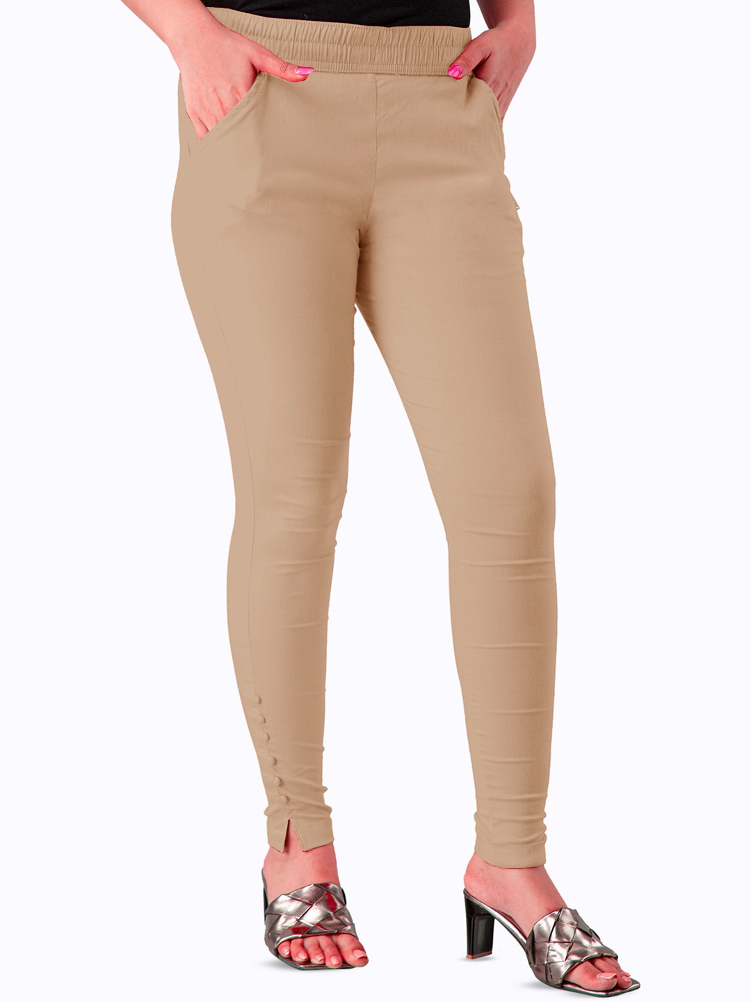 

BAESD Stretchable Slim Fit Jeggings, Beige