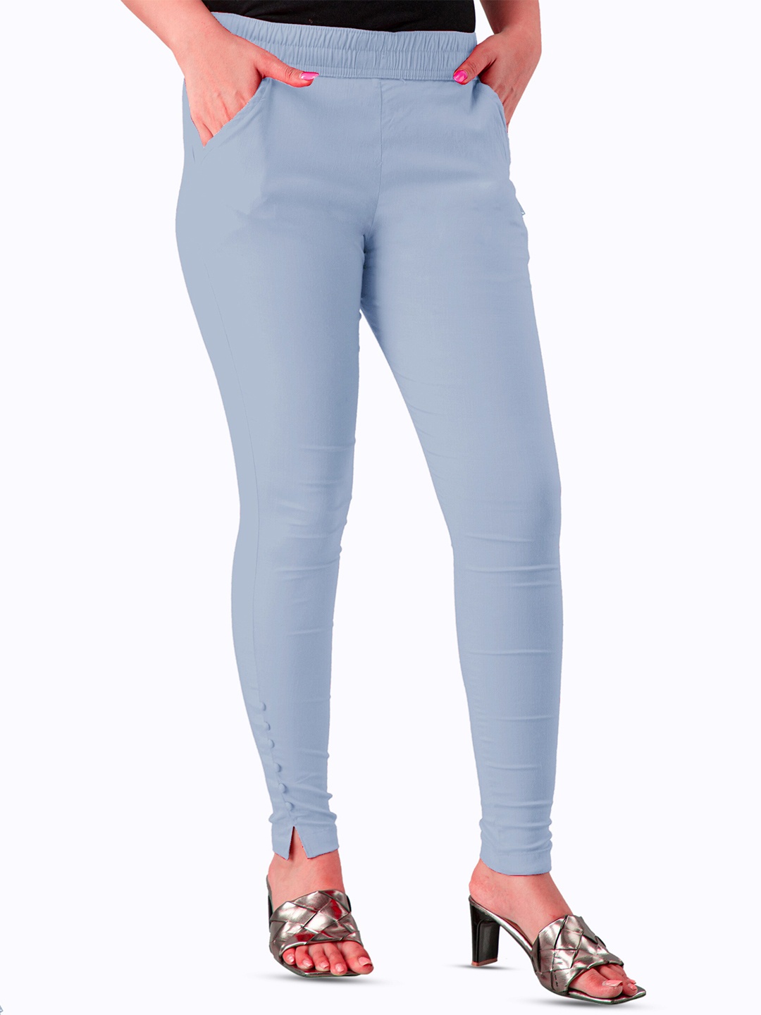 

BAESD Women Relaxed Fit Stretchable Jeggings, Turquoise blue