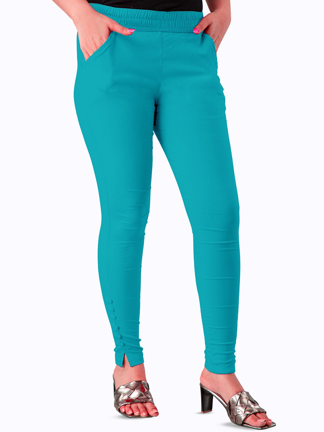 

BAESD Women Relaxed Fit Stretchable Jeggings, Sea green