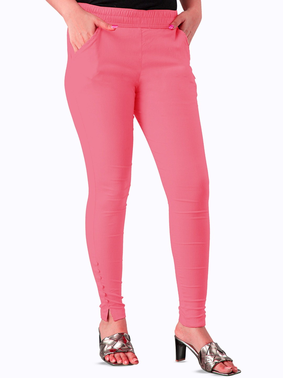 

BAESD Stretchable Relaxed Fit Regular Jeggings, Peach