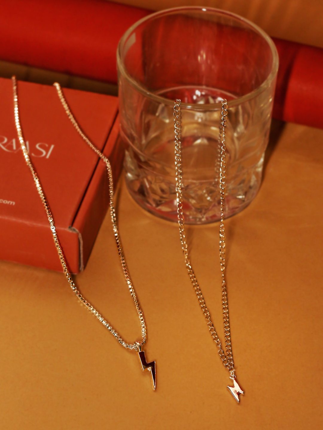 

VIRAASI Set Of 2 Quirky Pendants with Chains, Silver