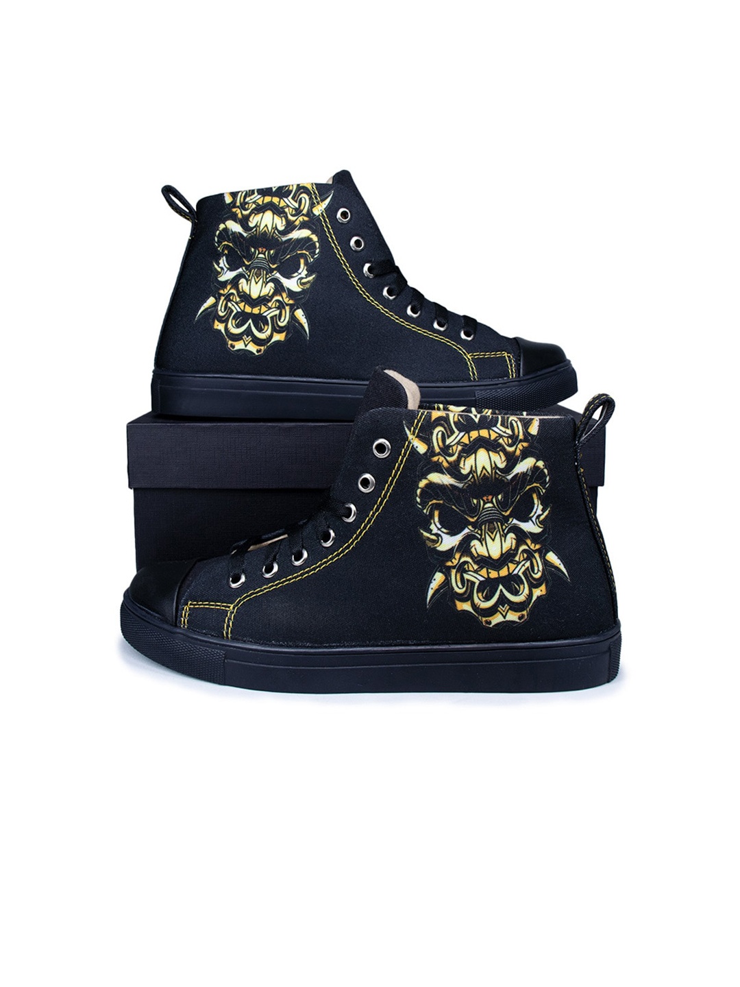 

KobSook Women Printed High Top Sneakers, Black