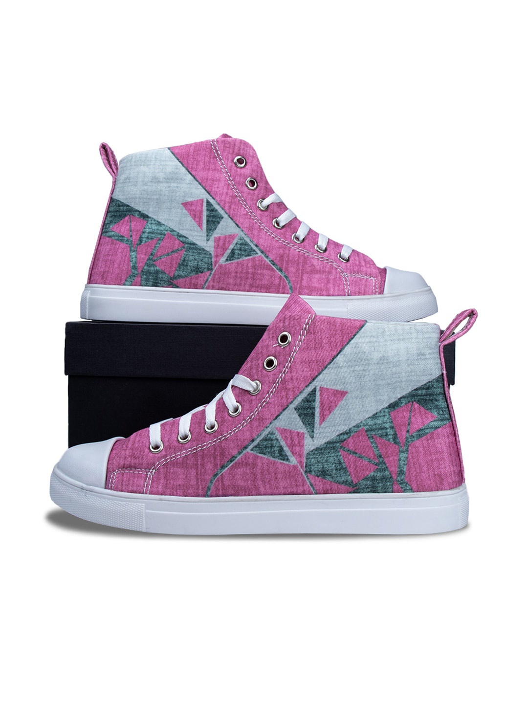 

KobSook Women Printed High Top Sneakers, Pink