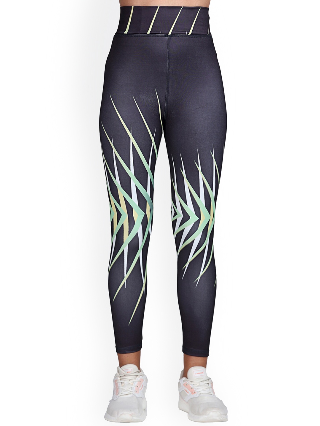 

BAESD Printed Ankle-Length Dry Fit Gym Tights, Grey