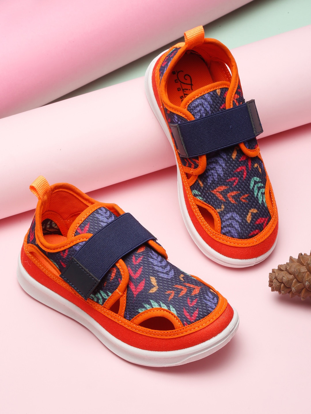 

Tiny Bugs Kids Printed Flymesh Sneakers, Orange