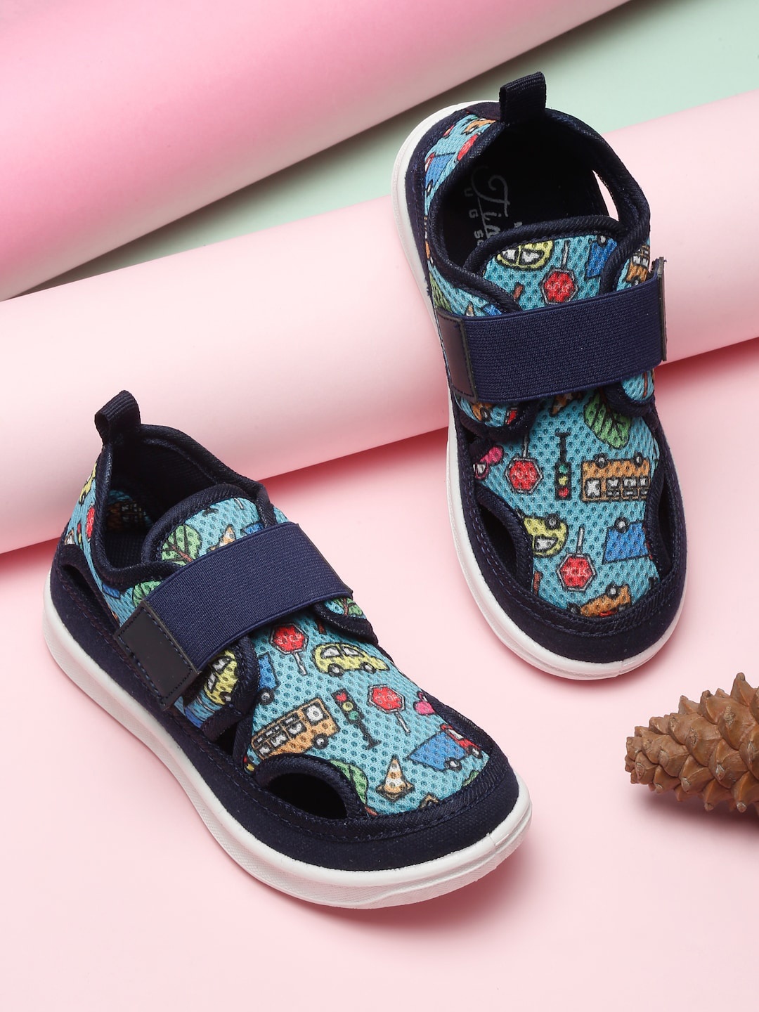 

Tiny Bugs Kids Printed Flymesh Sneakers, Blue