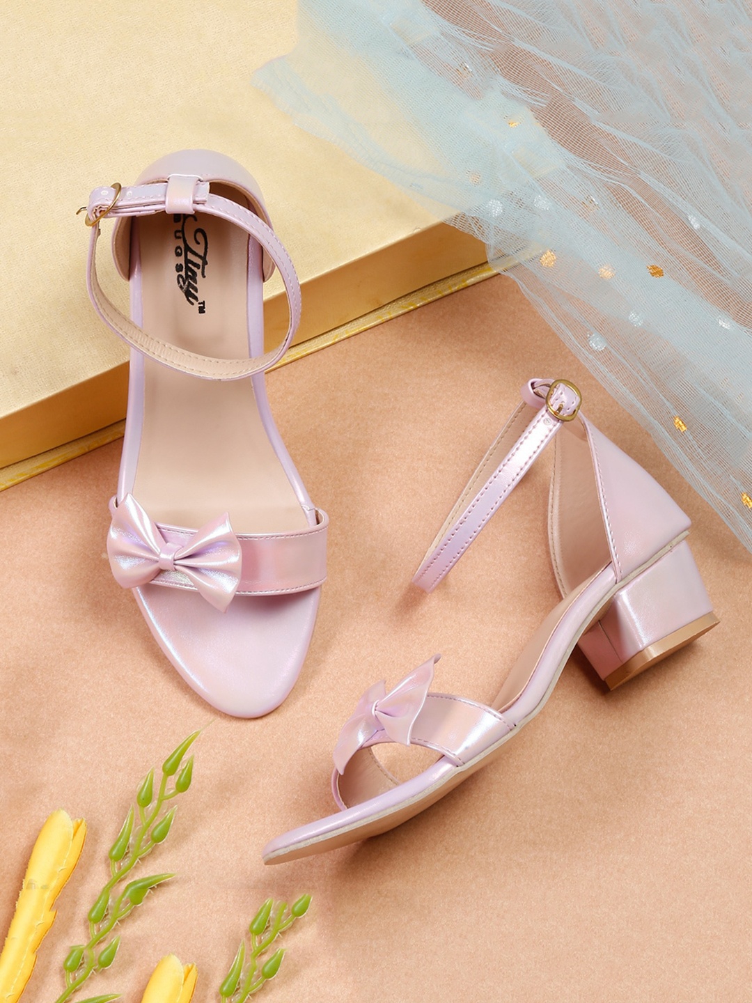 

Tiny Bugs Girls Bow Detail Block Heels, Purple