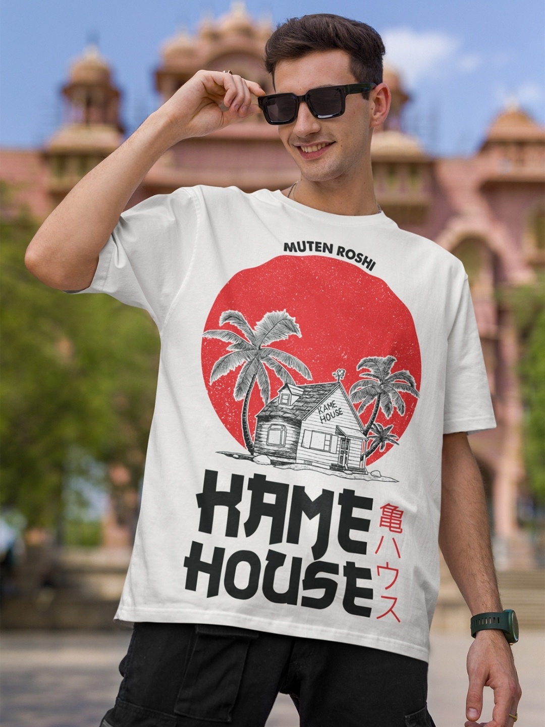 

CAPTCHA Printed Round Neck Short Sleeves Oversized T-shirt, White
